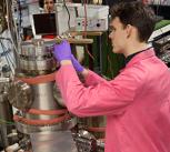 Researchers using equipment